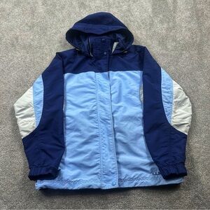 90s L.L. Bean Blue and Navy Women's Jacket size 0